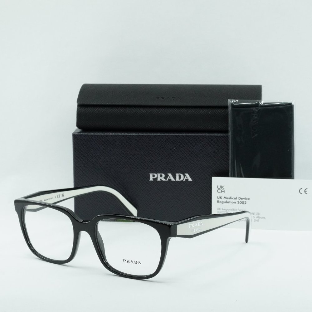 PRADA EYE GLASSES BLACK AND WHITE